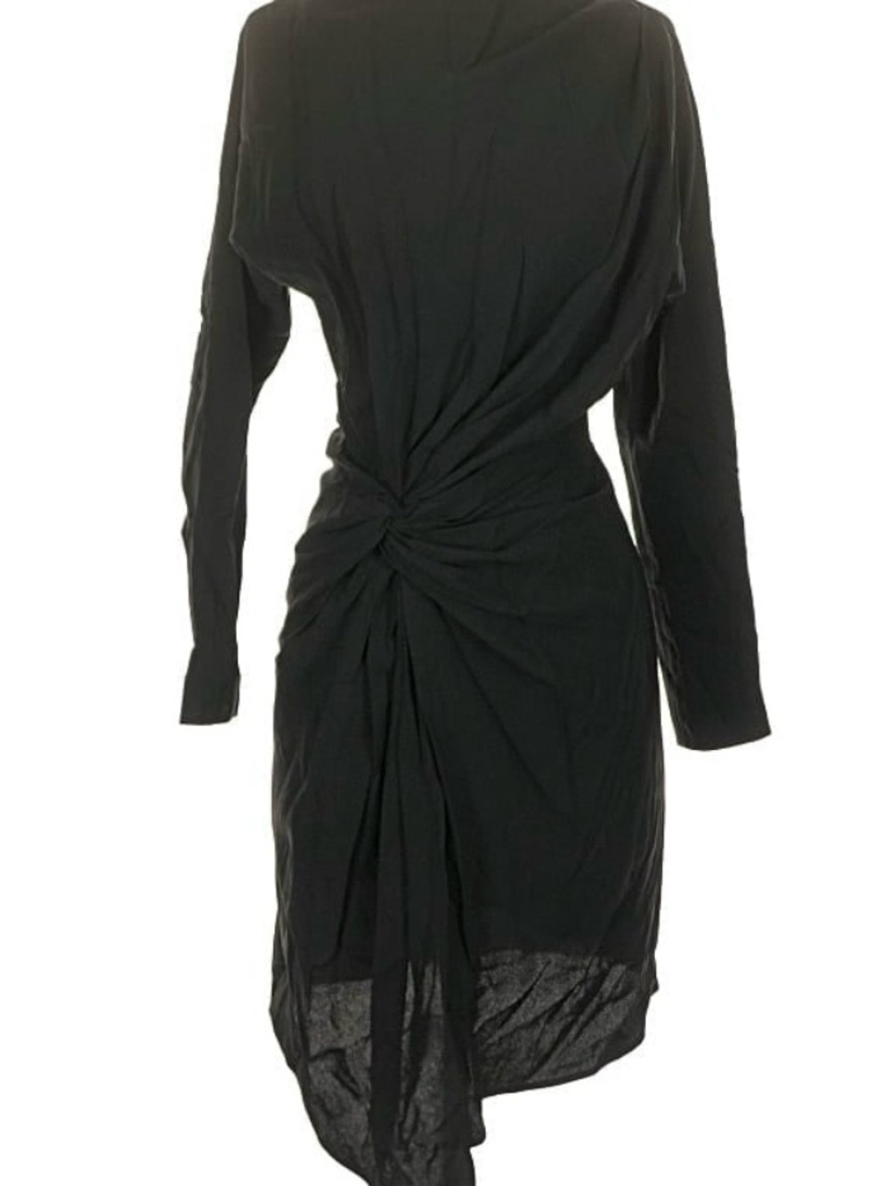 Celine Vintage Black Asymmetrical Twist-Waist Long Sleeve  Dress (Send offer!)